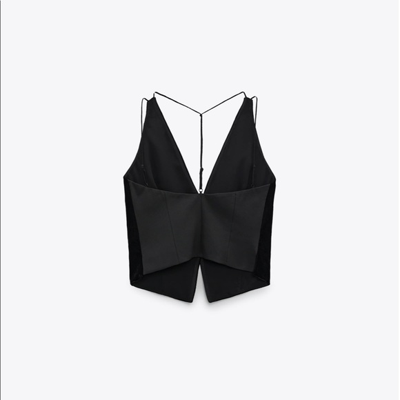 Zara Black Combination Velvet Vest - Picture 2 of 11